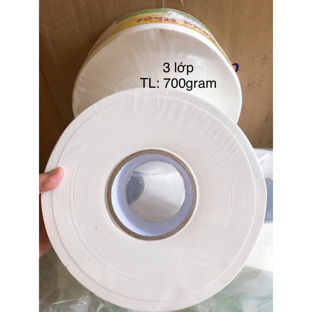 combo 5 cuộn lớn giấy vệ sinh LONG NHẬT 3 lớp 700 gram - giấy trắng loại 1 #giayvesinh#giaycuon#giay