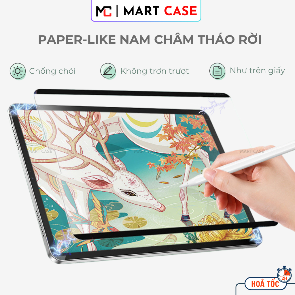 Dán màn hình iPad Paperlike Nam Châm tháo rời - Chống vân tay, viết như trên giấy - MART CASE