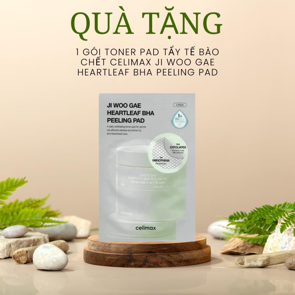 [QUÀ TẶNG] 1 Gói Toner Pad Tẩy Tế Bào Chết Celimax Ji Woo Gae Heartleaf BHA Peeling Pad (2 pads)