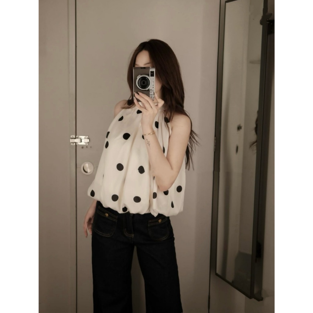 ÁO CỔ YẾM DÁNG BÍ BỒNG HỌA TIẾT CHẤM BI SIÊU HOT STYLE ULZZANG HÀN QUỐC - DÀNH CHO NỮ | BigBuy360 - bigbuy360.vn