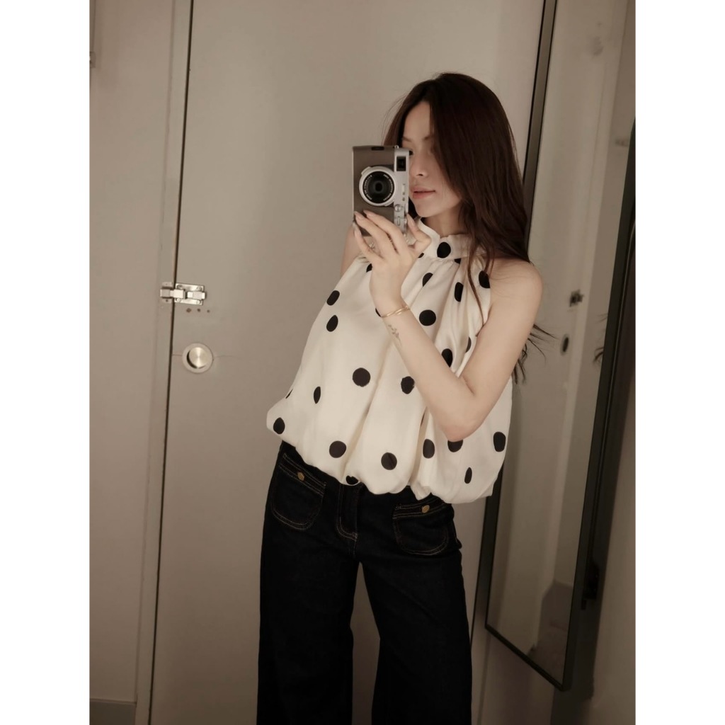 ÁO CỔ YẾM DÁNG BÍ BỒNG HỌA TIẾT CHẤM BI SIÊU HOT STYLE ULZZANG HÀN QUỐC - DÀNH CHO NỮ | BigBuy360 - bigbuy360.vn