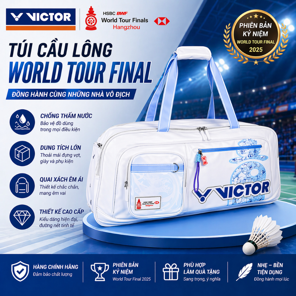 (Chính hãng)Túi Đựng Vợt Cầu Lông full vợt Victor HSBC 2025 BWF World Tour Finals Hangzhou