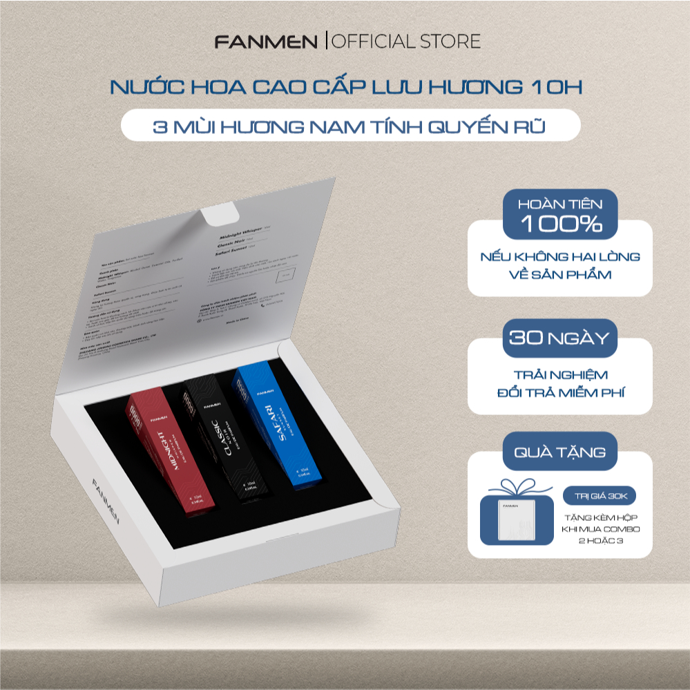 Nước hoa nam Fanmen hương thơm nam tính quyến rũ lưu hương dài lâu Bộ sưu tập nước hoa Fanmen chính 