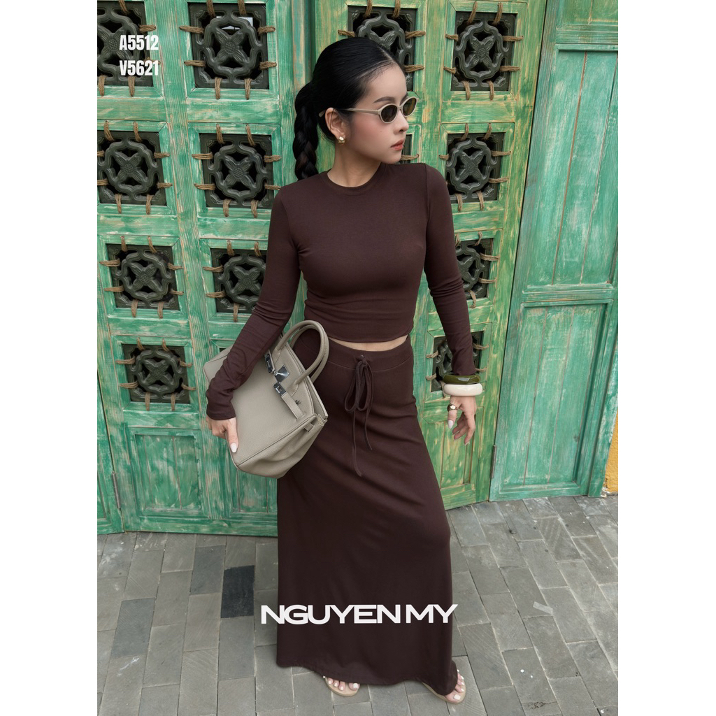 NGUYENMY- Chân váy thun lụa xoè cột dây ( Phom dài 95cm)