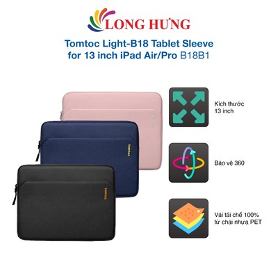 Túi chống sốc Tomtoc Light-B18 Tablet Sleeve for 13 inch iPad Air/Pro B18B1 - Hàng chính hãng
