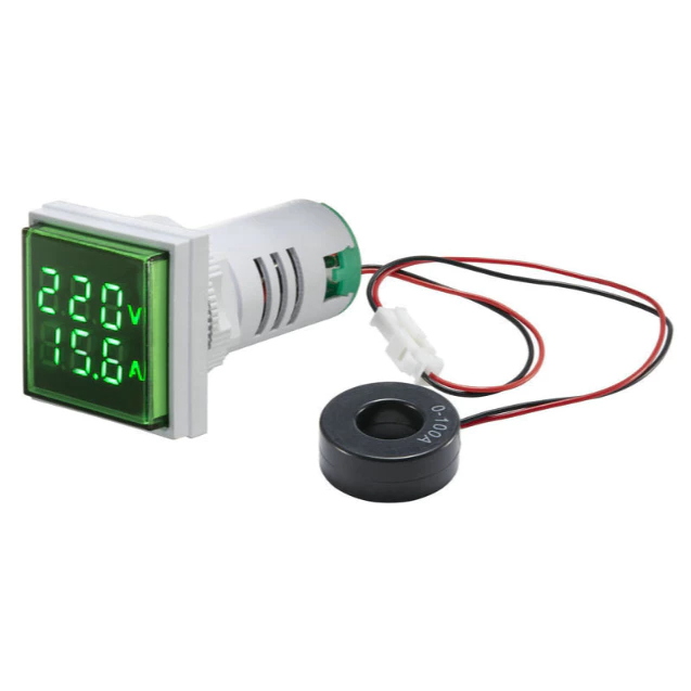 Đèn báo vol ampe AD16-22FVA 100A VUÔNG kỹ thuật số đồng hồ báo vol đồng hồ vol ampe