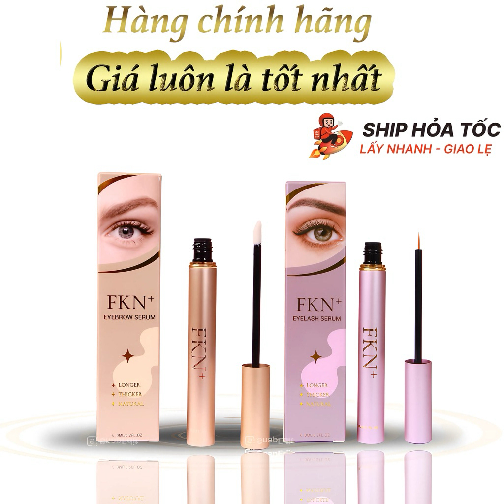 Combo serum dưỡng mi FKN, dưỡng mày FKN 6ml/lọ giúp mày rậm mi dài và dày hiệu quả sau 15 ngày sử dụ