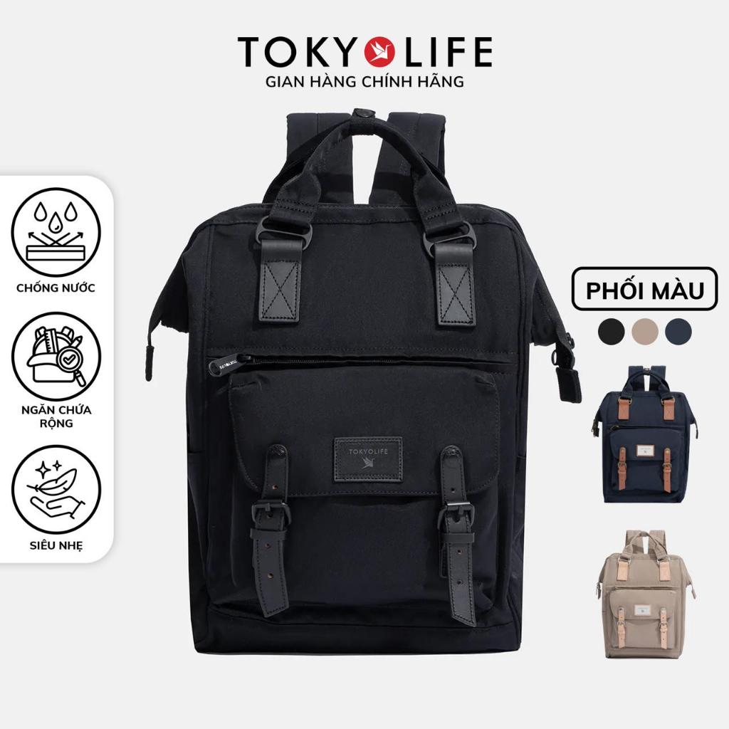 Balo TOKYOLIFE Chống Trộm Chống Nước Có Đai Cài Valy Kiểu Dáng Thời Trang 40004606 vừa lap 15.6 inch