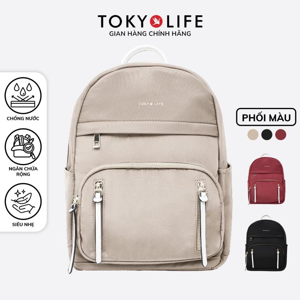 Balo đi học TOKYOLIFE chống thấm nước siêu nhẹ phong cách thời trang 40001933 (24x16x33cm)