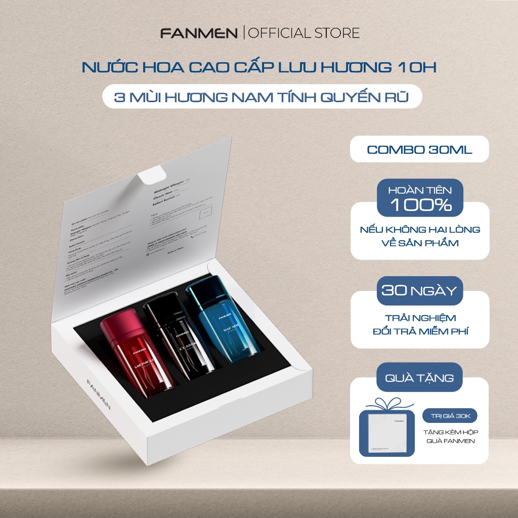 Nước hoa nam Fanmen hương thơm nam tính quyến rũ lưu hương dài lâu Bộ sưu tập nước hoa Fanmen chính 