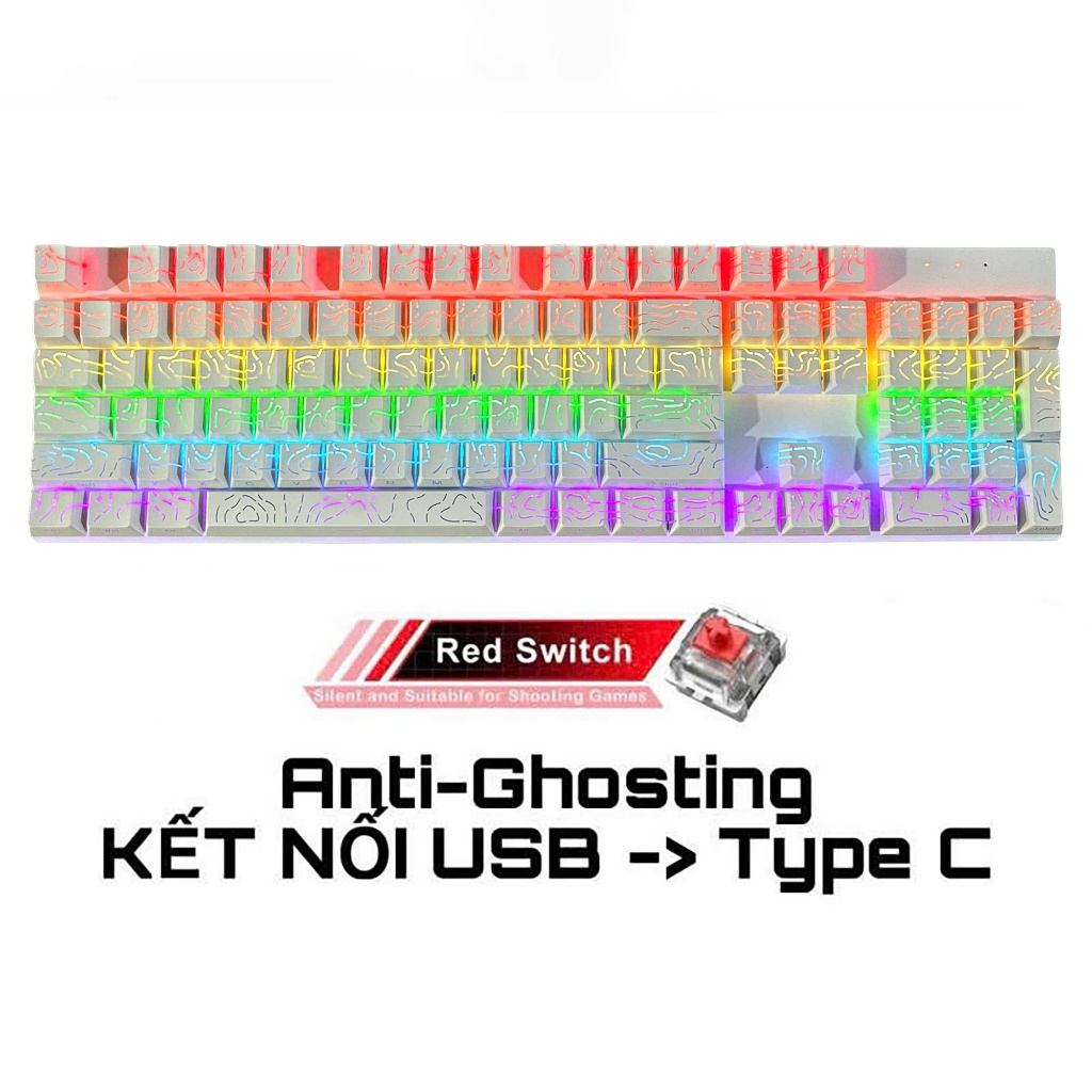 Bàn phím cơ có dây Tiroshi K550 V9  dành cho dân văn phòng và chơi game chuyên nghiệp