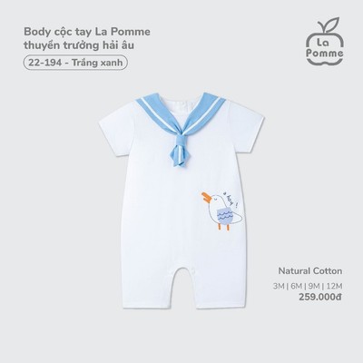 Body cộc tay La Pomme  - Bé trai/gái từ 5-13kg - Bodysuit ngắn tay họa tiết xinh xắn, thoáng mát, mềm mịn 3M - 18M