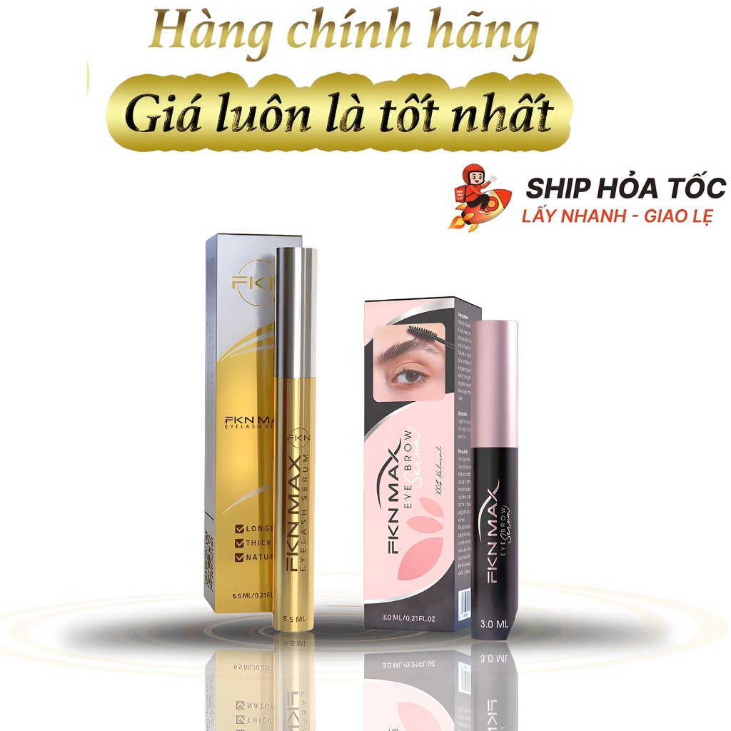 Combo Dưỡng mi FKN Max, dưỡng mày fkn max dài, rậm và đen bóng 6.5ml