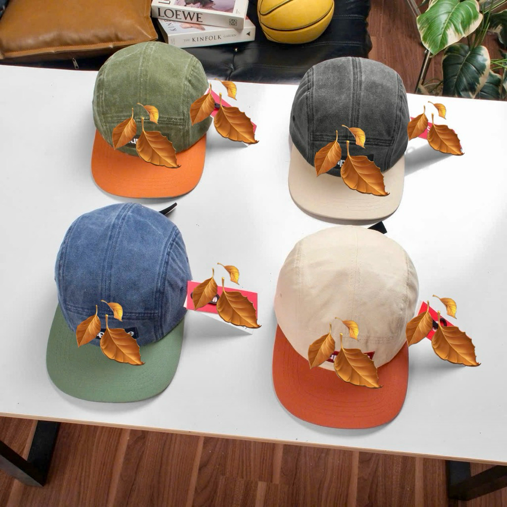 mũ nón lưỡi trai logo thêu chữ subreme chất cotton 5 panel