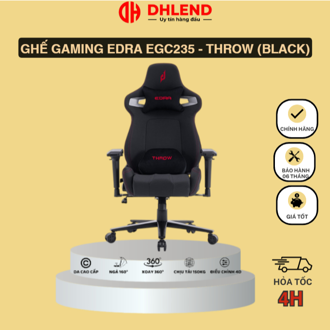 Ghế gaming EDRA EGC235 - Throw (Black)