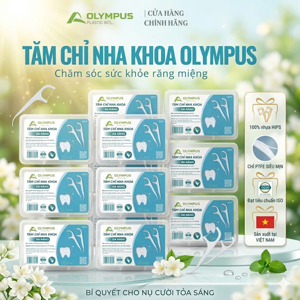 Combo 12 Hộp Tăm Chỉ Nha Khoa Olympus 600 Tăm Làm Sạch Kẽ Chân Răng