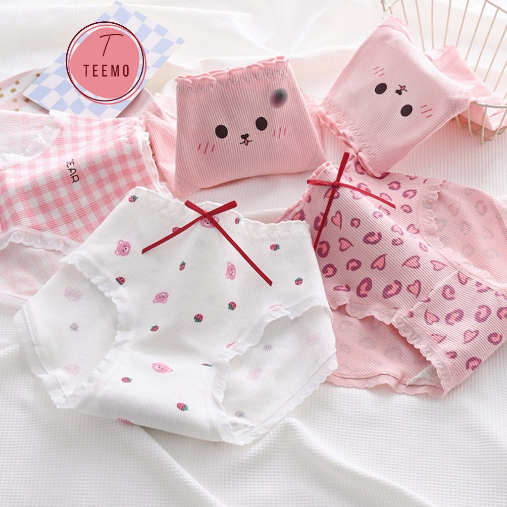 Quần Lót Nữ Cotton Họa Tiết Dễ Thương Thông Thoáng Mềm Mại H33