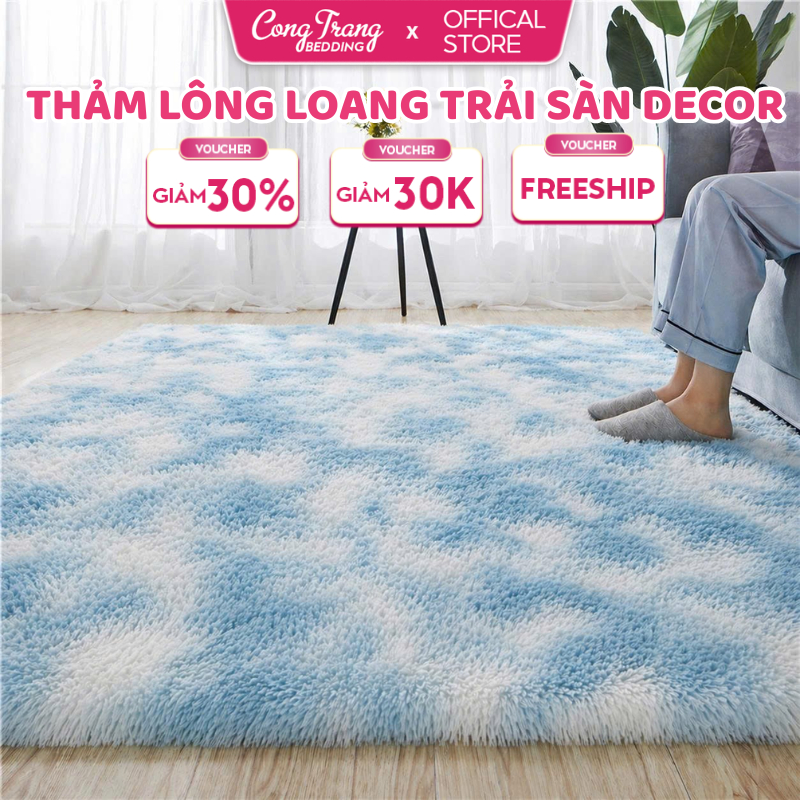 Thảm lông trải sàn CongTrang Bedding, Thảm Lông Loang Decor, Background Chụp Ảnh SẢN PHẨM nhiều size