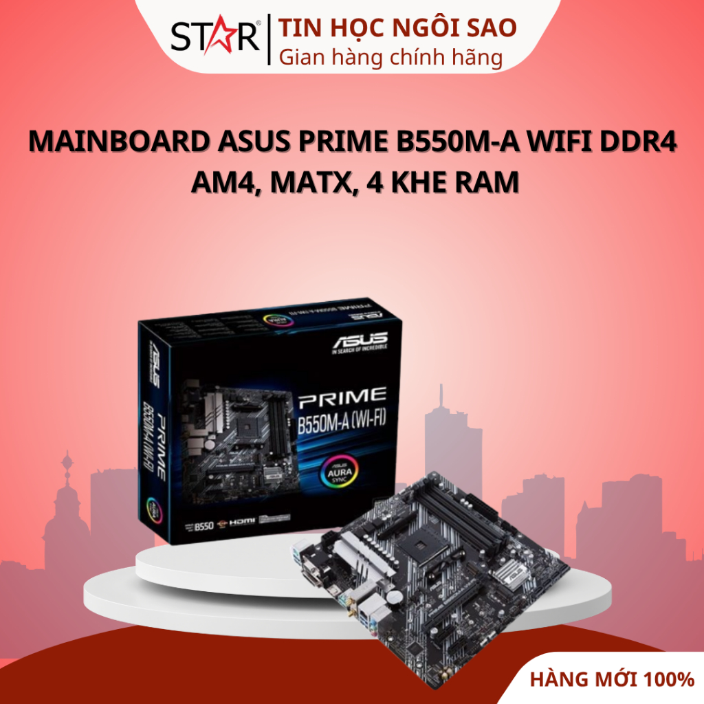 Mainboard ASUS Prime B550M-A Wifi DDR4 | AM4, mATX, 4 khe RAM - Bảo hành 36 tháng