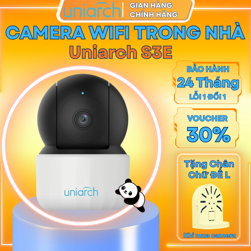 Camera Wifi Trong Nhà UNV Uniarch  S3E- Xoay Quét 360 độ, Đàm Thoại 2 Chiều, Hồng Ngoại Ban Đêm