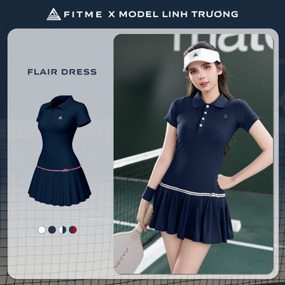 [SALE UPTO 70%]Váy tennis pickleball nữ Fitme FLAIR EA phối nút chất liệu co giãn thoáng khí tặng kèm quần bảo hộ DNSP02