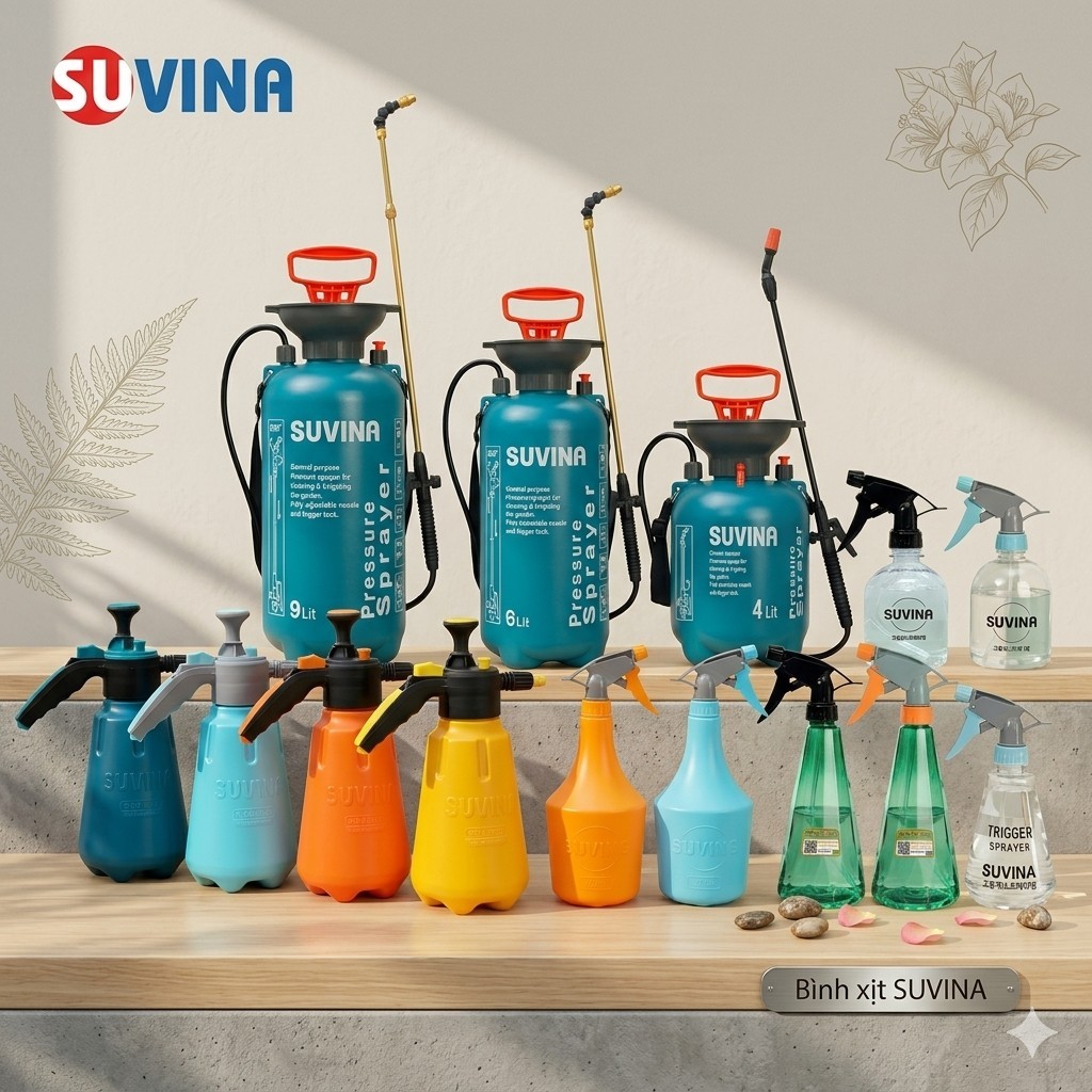 Bình Xịt Tưới Cây 1,5L, 2L, 2,5L, 6L, 9L SUVINA. Hàng Cao Cấp chính Hãng SUVINA