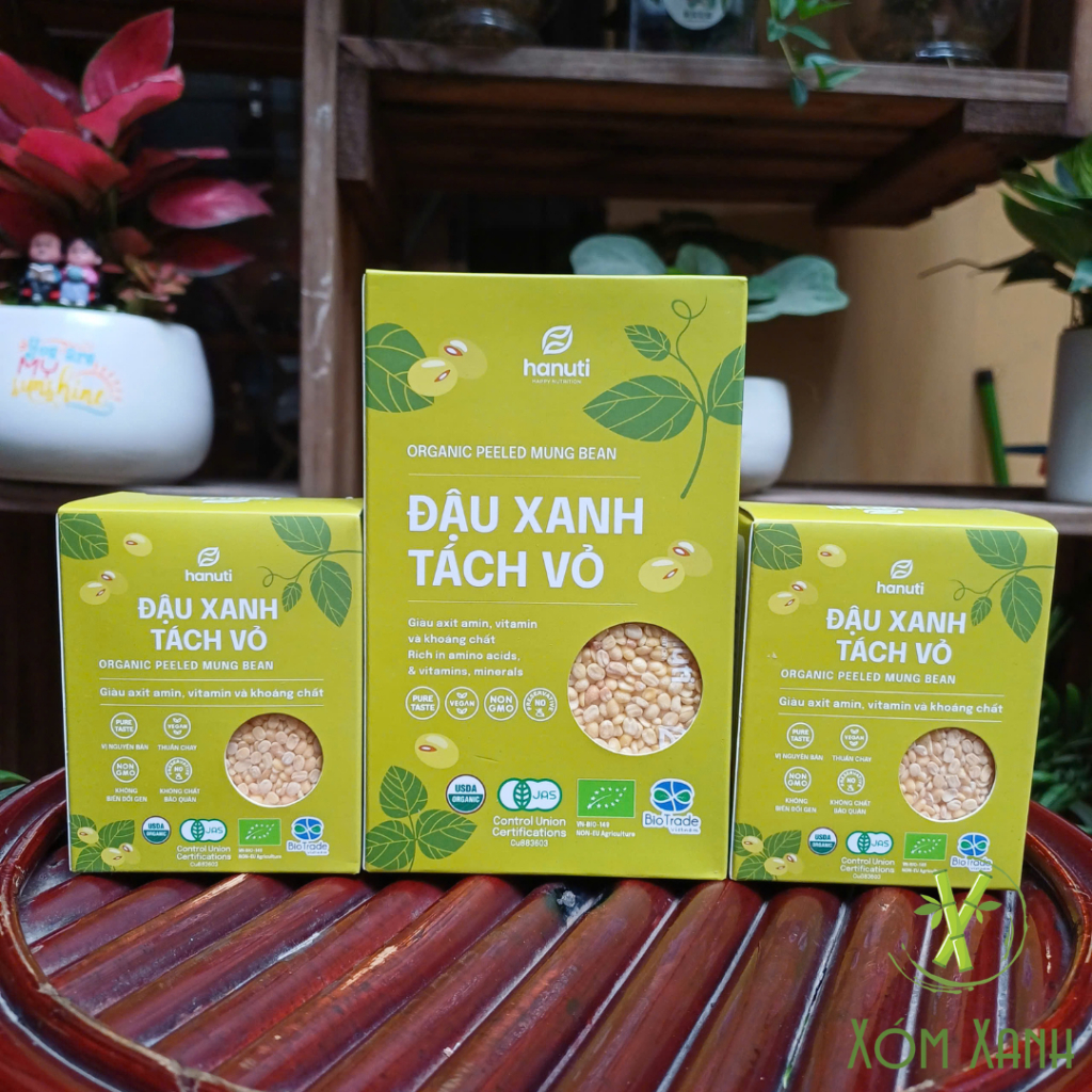 HANUTI, ĐẬU XANH TÁCH VỎ, XÓM XANH – HANUTI, ORGANIC PEELED MUNG BEAN