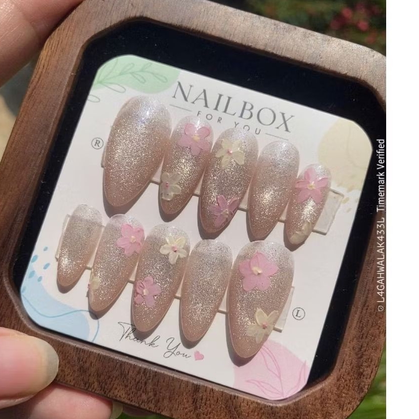 [NBC002]-Nailsbox nền thạch design cateyes flowers