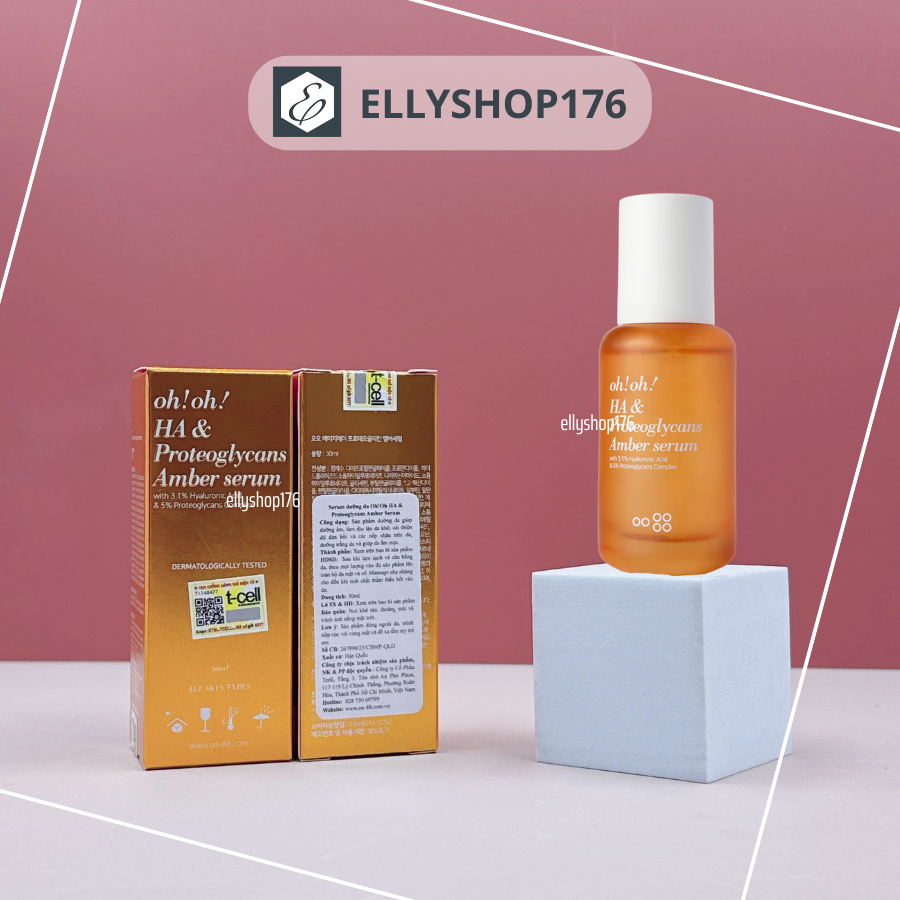 [Công ty] Tinh Chất Oh Oh Dưỡng Ẩm, Phục Hồi & Trẻ Hóa Da ohoh HA & Proteoglycans Amber Serum 30ml -
