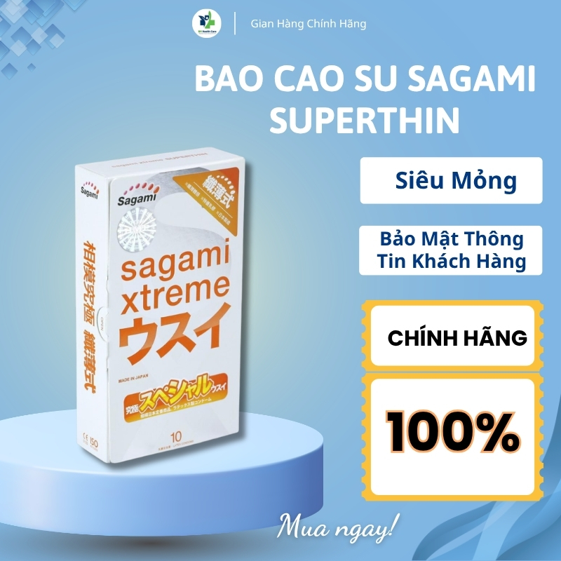 [HÀNG CHÍNH HÃNG] Bao Cao Su Sagami Xtreme Superthin Nhật Bản Siêu Mỏng - Hộp 10 Chiếc