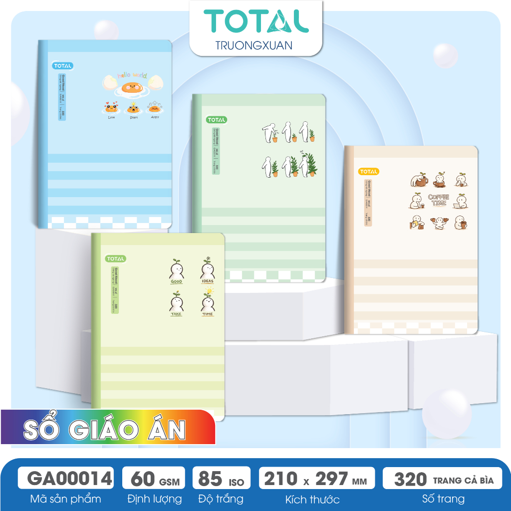 Sổ Lesson plan kẻ ngang Total - 320 trang.Mã:GA14