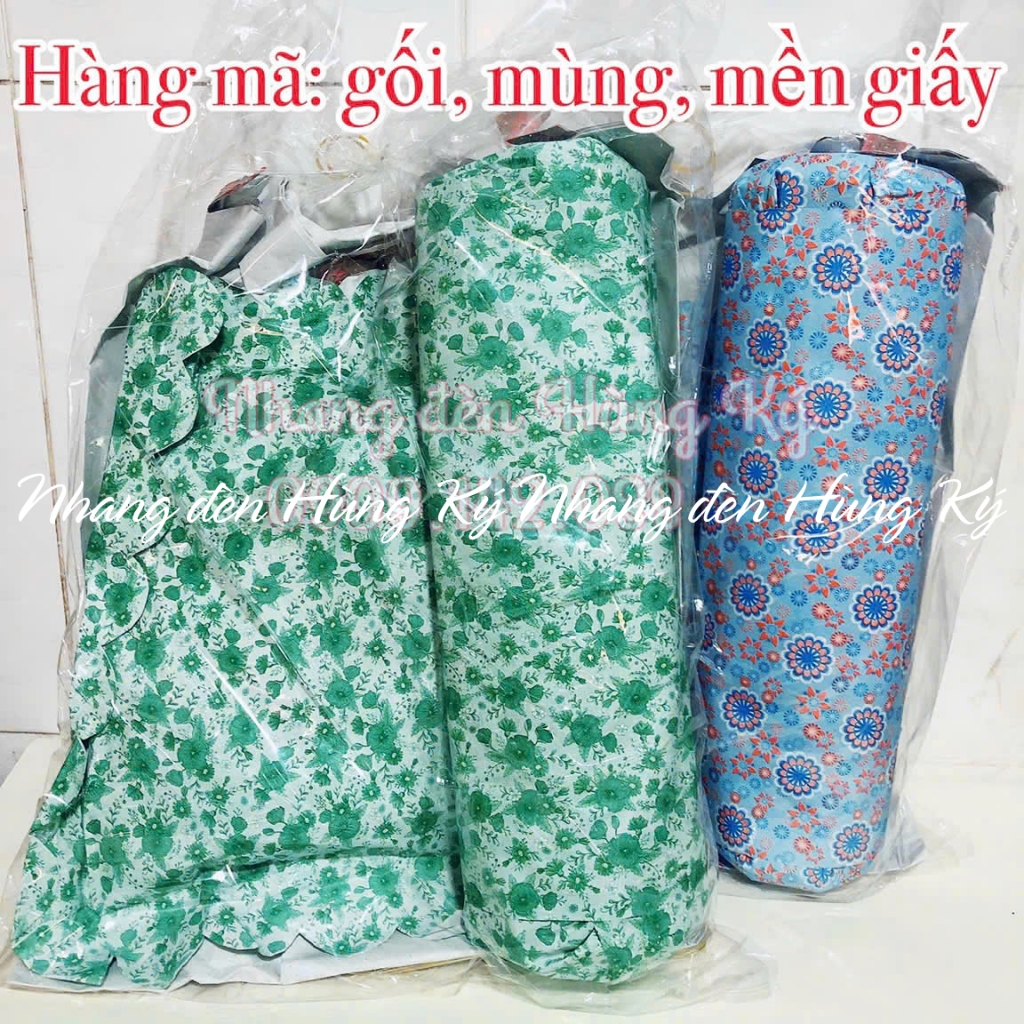 Hàng mã mùng, mền, gối giấy.