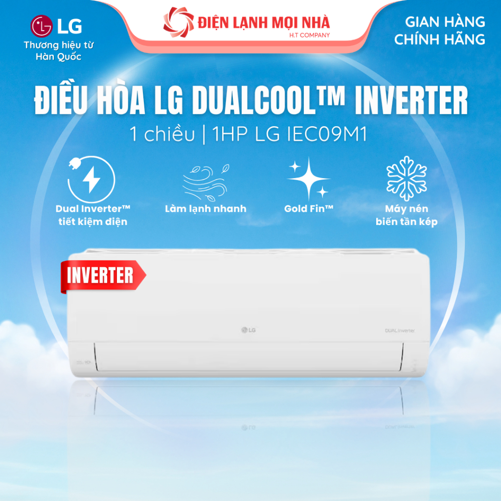 Máy Lạnh LG IEC09M1 / IEC12M1 Inverter - Nhỏ Gọn, Mạnh Mẽ, Mát Nhanh Dễ Chịu