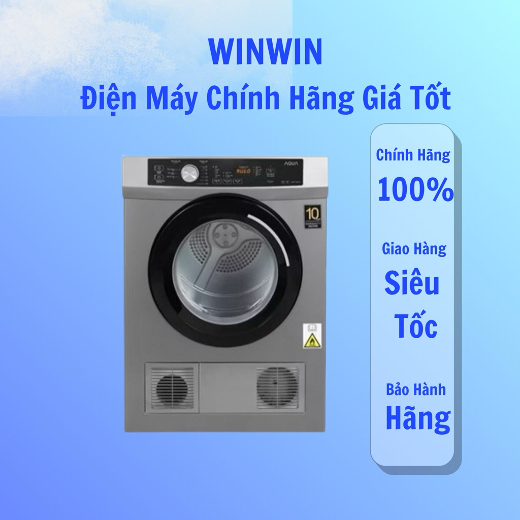 Máy sấy thông hơi Aqua 8 kg AQH-V800H SS - Màu ghi xám