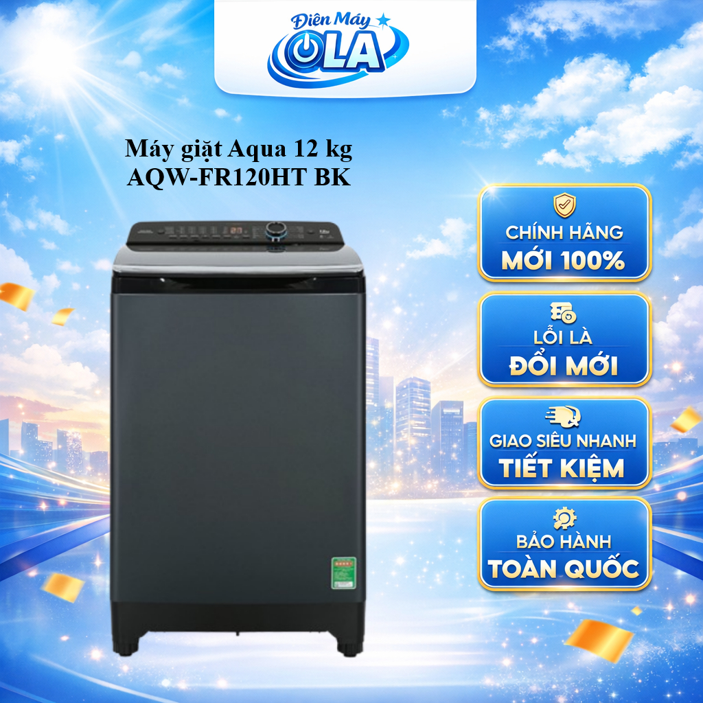 AQW-FR120HT BK - Máy giặt Aqua 12 kg AQW-FR120HT BK - GIAO TOÀN QUỐC