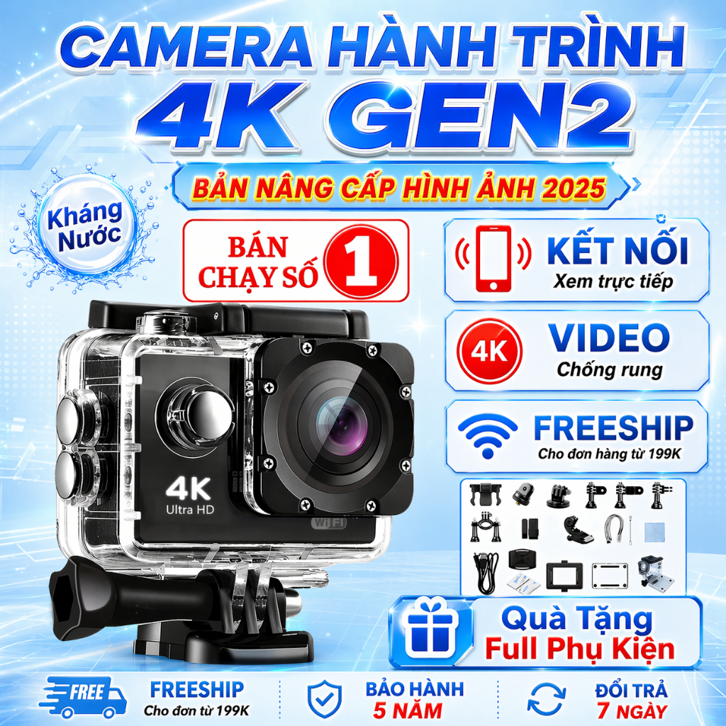 Camera Gopro Pocket mini, Máy quay cầm tay 4K đa chức năng, Máy ảnh mini quay lại mọi hành trình