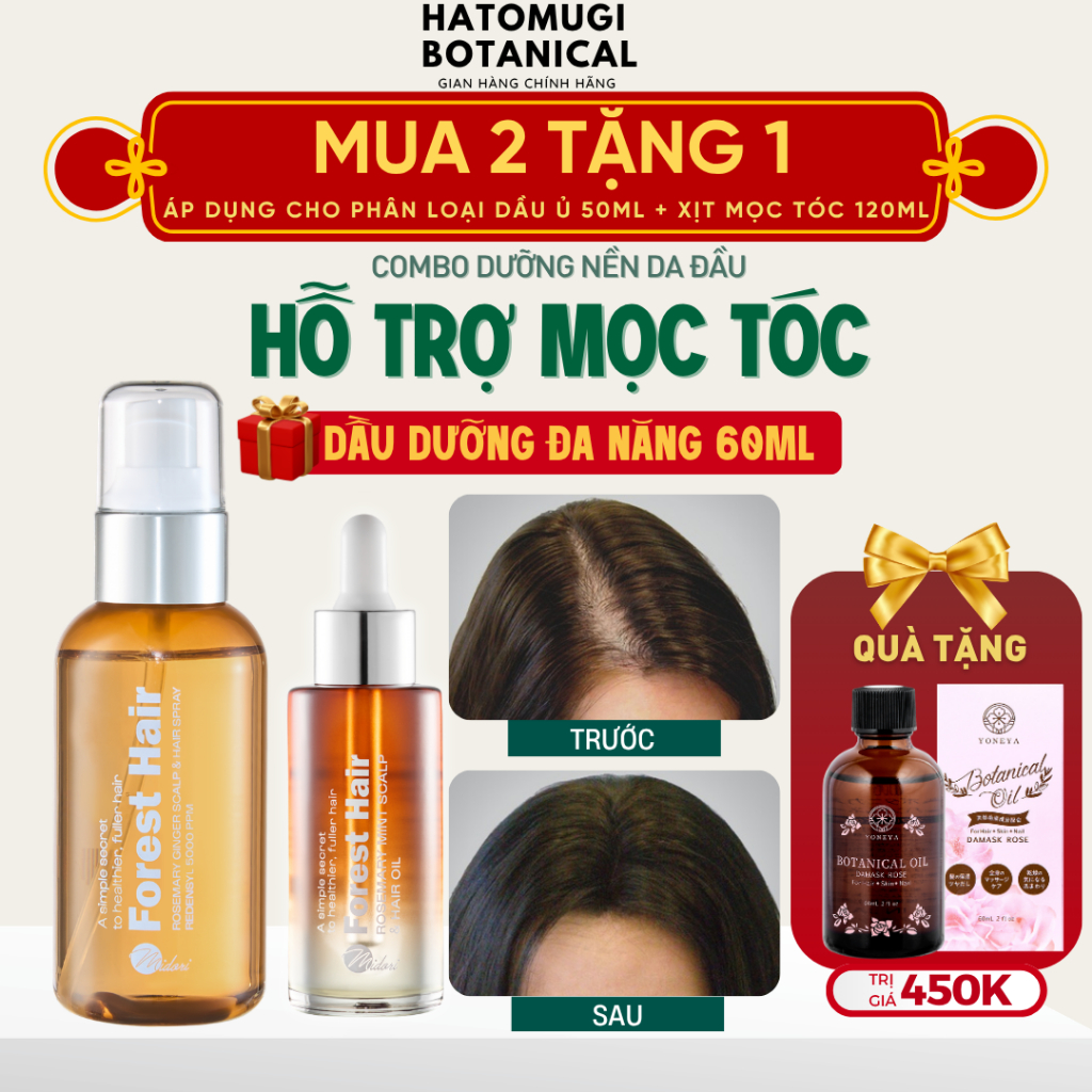 [DEAL LIVE - MUA 2 TẶNG 1 ] Dầu ủ tóc Forest Hair và Xịt mọc tóc Forest Hair dành cho tóc gãy rụng h