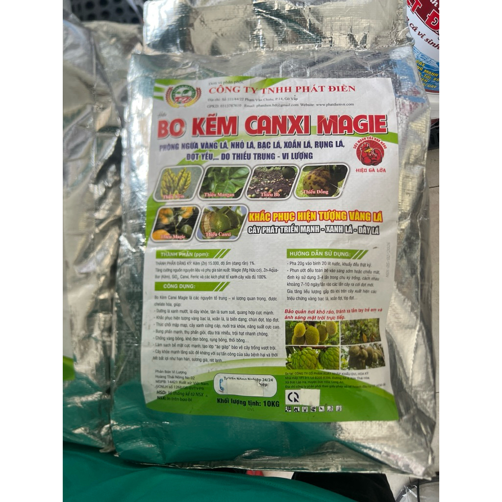 BO KẼM CANXI MAGIE Bao 10 kg 1kg pha cho 200-400lít