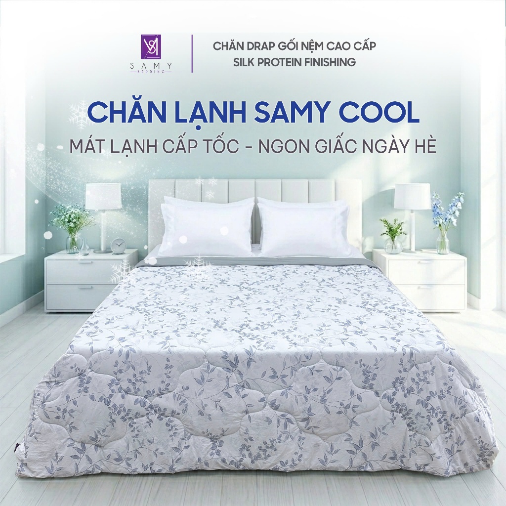 Chăn lạnh SAMY COOL cao cấp thoáng khí SAMY BEDDING Chăn điều hòa nhiệt độ mát lạnh ngày hè