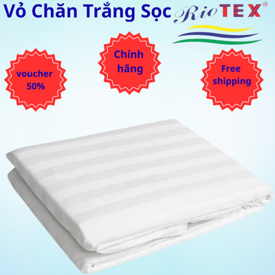 Vỏ Chăn Cotton Khách Sạn RIOTEX Trắng Sọc Kích Thước 1m8x2m/ 2mx2m2 T300