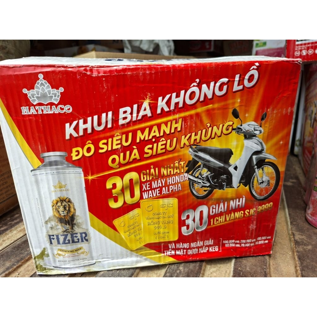 Thùng FIZER bia keng  5.2%(4 keng 1t 2l. 8 keng 1t 1l) biq trúng thưởng hàng nên men tự nhiên thơm n