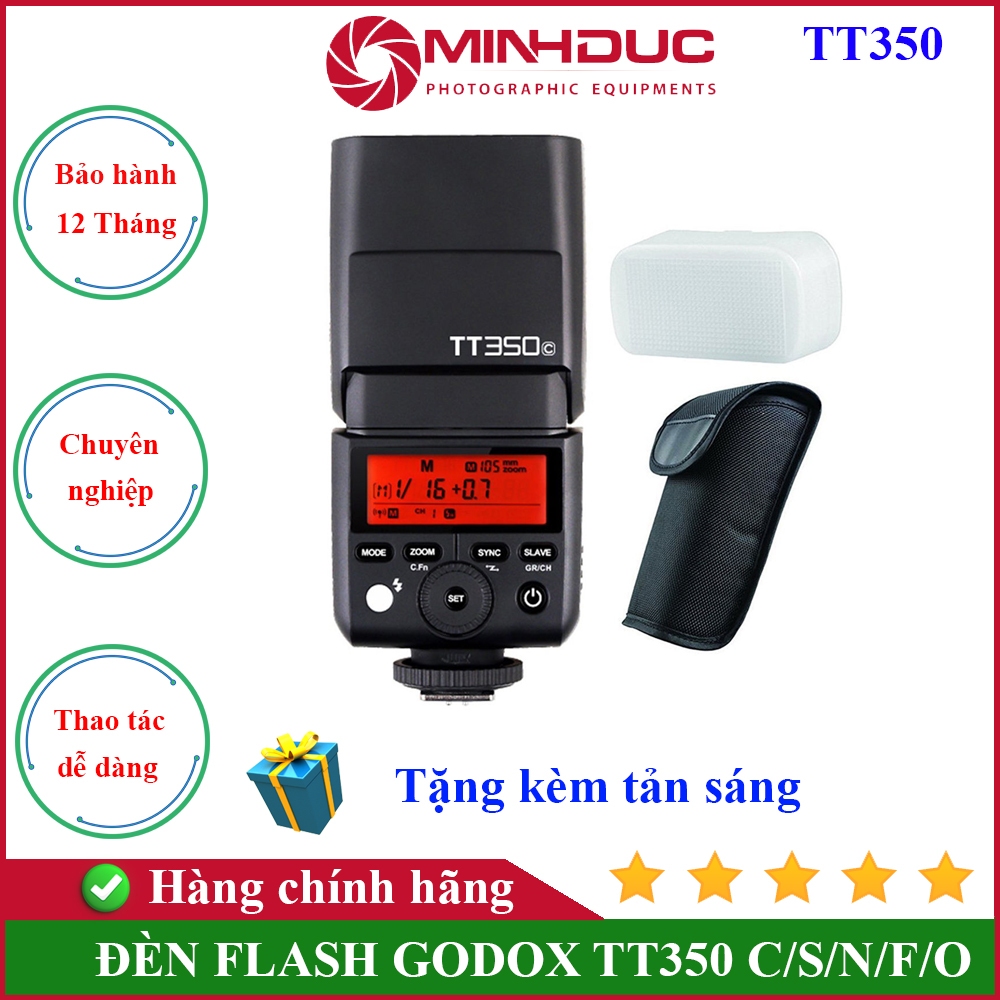 Đèn Flash Godox TT350 Chính hãng bảo hành 12 tháng - MINH ĐỨC CAMERA