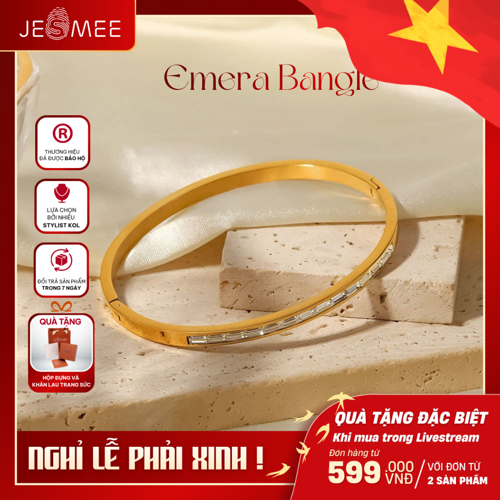 Vòng tay Emera Bangle Nạm đá JESMEE - H5520