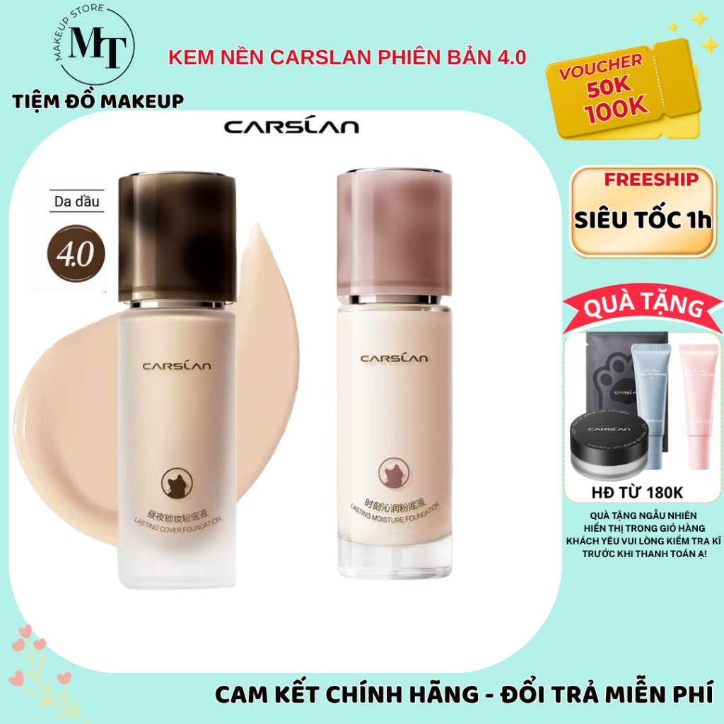 Kem Nền CARSLAN Mịn Lỳ Tự Nhiên, Cho Lớp Nền Căng Mướt | MT MAKEUP STORE KEM NỀN