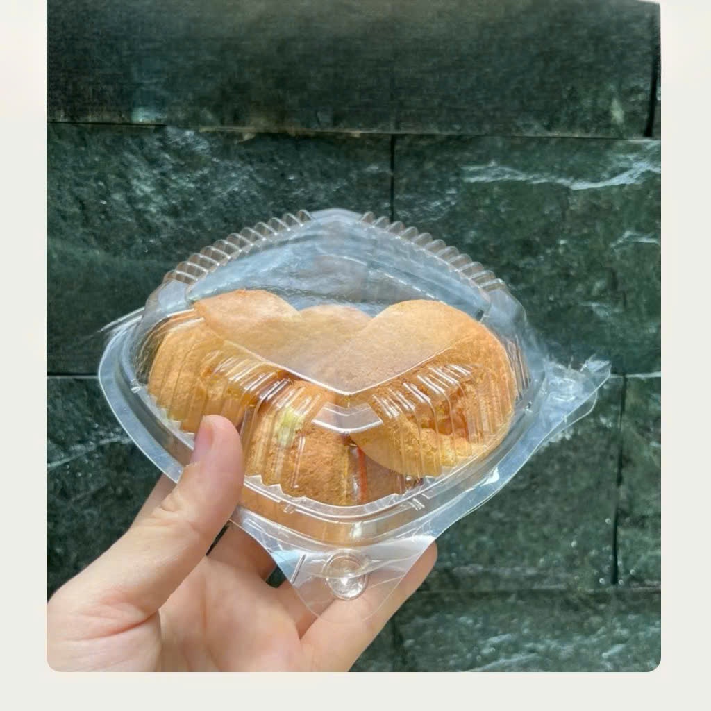 100 cái hộp vuông H128 nhựa đựng bánh các loại