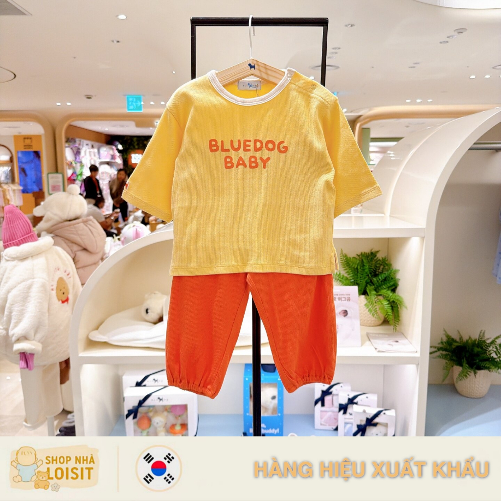 [Size 90] Bộ Lửng Trẻ Em Bé Trai/Bé Gái Bluedog Baby - Chất Cotton Gân Mềm Mại, Đầy Đủ Tem Tag