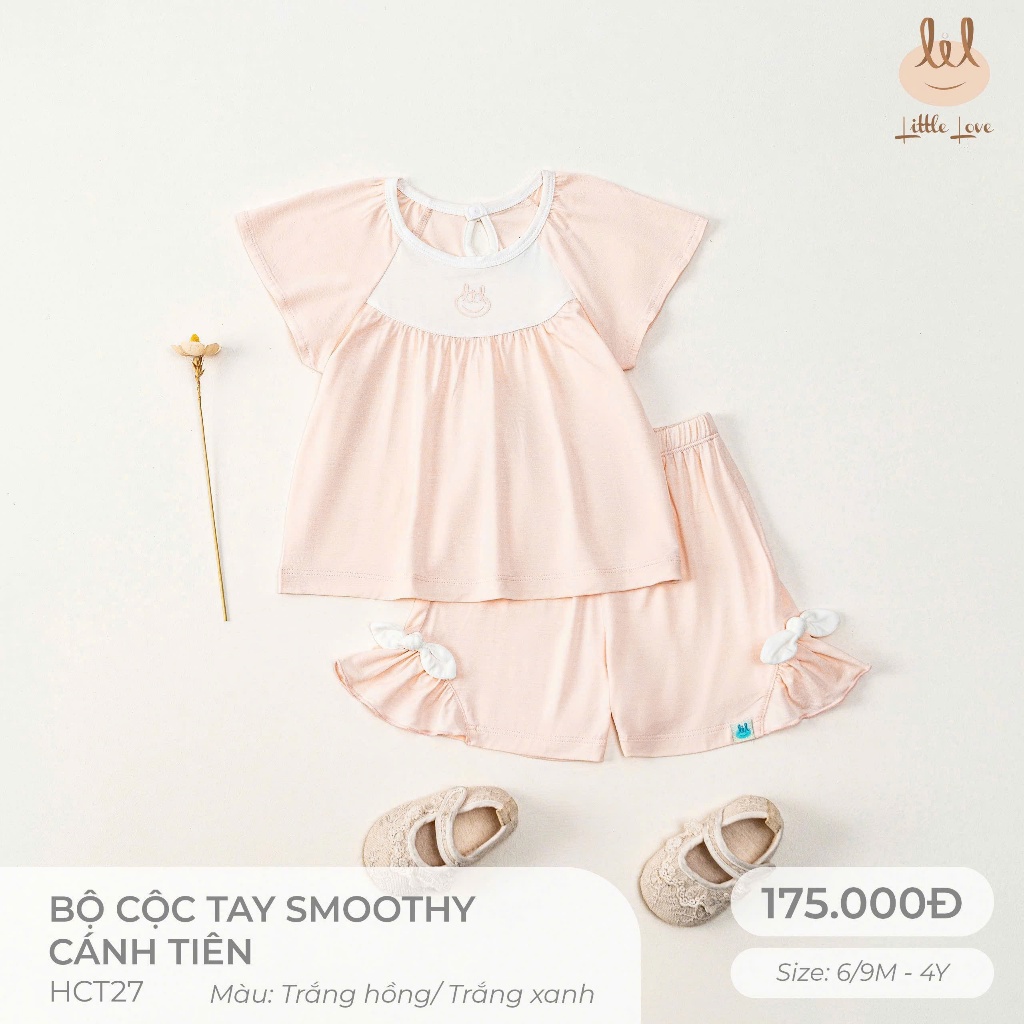 LIL LITTLE LOVE - Bộ cộc tay cổ sen Lil bé gái xuân hè 2026
