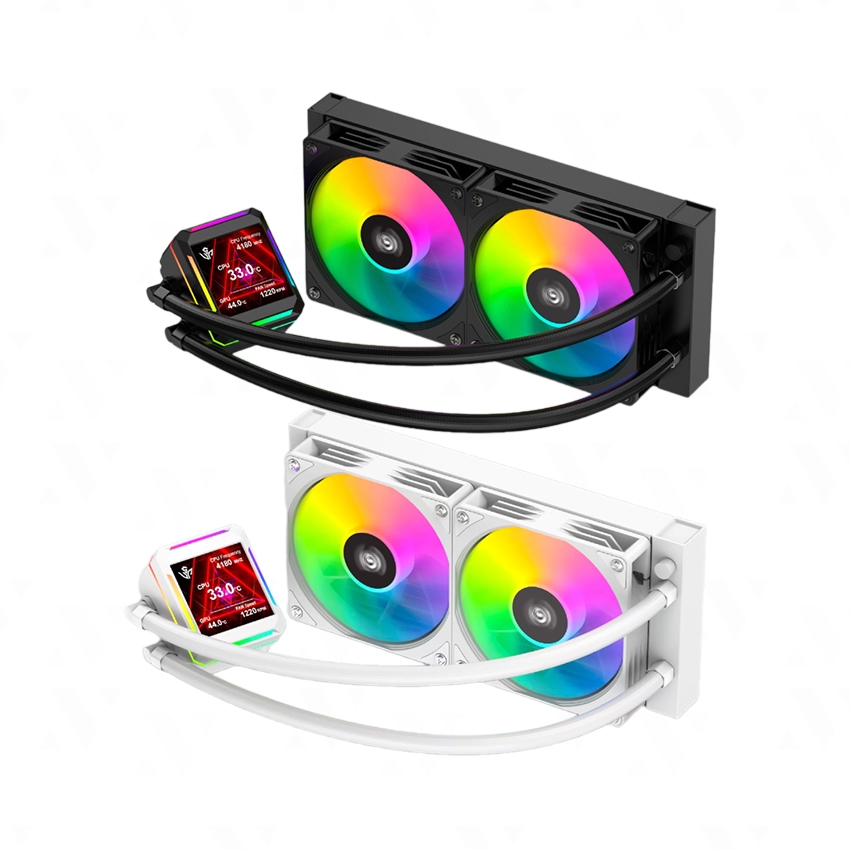 Tản nhiệt nước VSP Vision Pro VPA-240 (Đen/Trắng) – Tản Nhiệt CPU AIO 240mm RGB (Màn hình LCD)