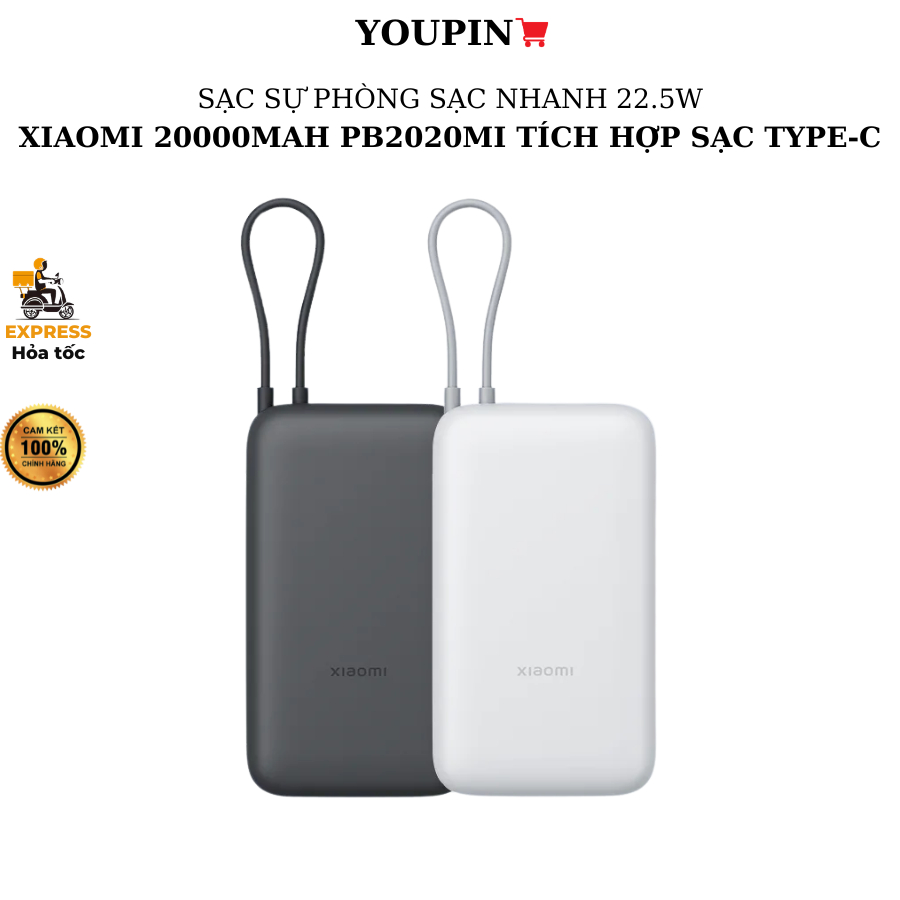 Pin sạc dự phòng Xiaomi 20000mAh PB2020MI 22.5W, Xiaomi Gen 3 20000mAh PLM18ZM 18W - BH 6 tháng