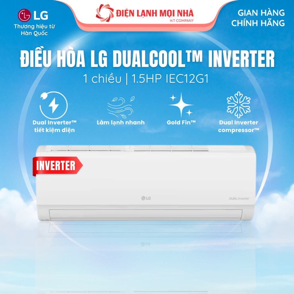 Máy Lạnh LG IEC12G1 Inverter - Mát Nhanh, Êm Ái, Tiết Kiệm Điện Tối Ưu